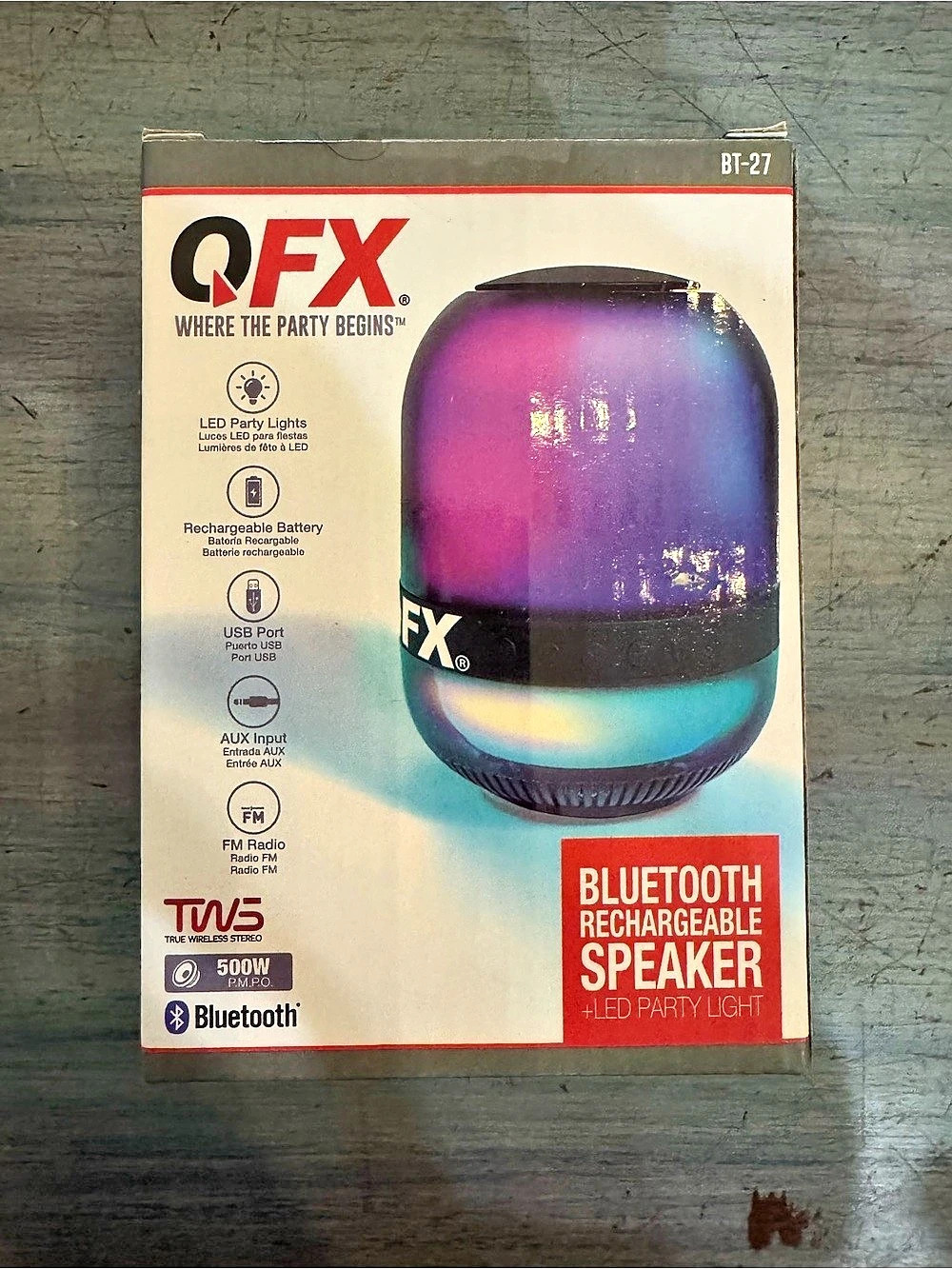 QFX BT-27 Bluetooth Rechargeable Speaker NWT